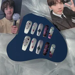 RosePop | BTS-Inspired Press-On Nails (Basic Coffin)