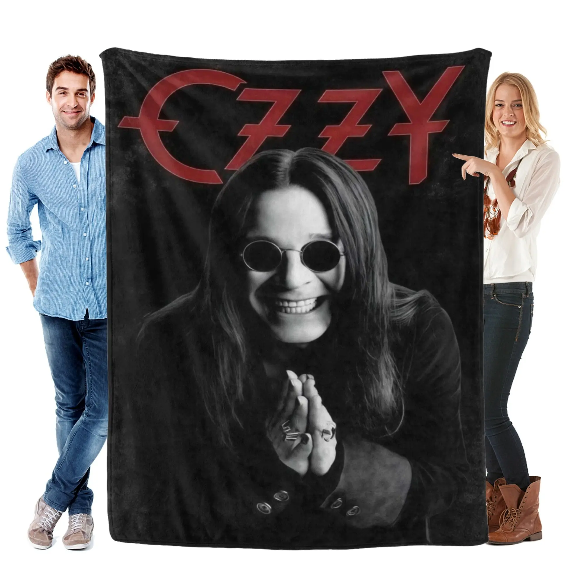Ozzy Osbourne Blanket Black Metal Rock Legend Throw Blanket Vintage Music Fleece Blanket Soft Cozy Gift For Fans