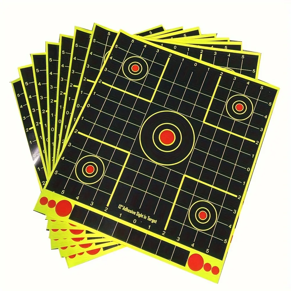 Reactive Splatter Targets, High-Visibility Paperboard Silhouette Sheets in 10 or 20 Packs for Marksmanship Training and Target Practice, 10 Packs