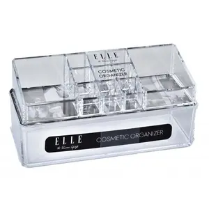 Stackable Cosmetic Organizer with 11 Compartments & Drawer Section, Clear Acrylic Vanity Organizer for Skincare, Lipsticks and Other Cosmetics