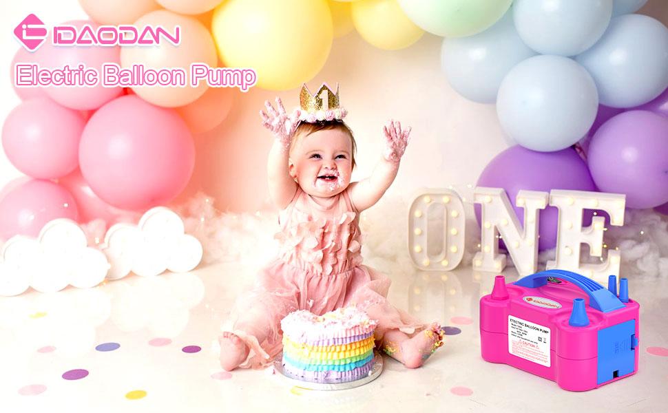 1 Semi-Automatic Electric Inflator, Portable, 600W, 110V-120V, 60HZ, Rose Red, ABS Material, Dual Hose, US Plug, Without Battery, for Home Use, Balloon Inflating Machine