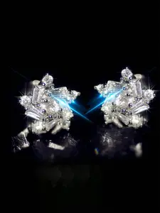 1 Pair Elegant Cubic Zirconia stud Fashion Earrings For Women For Christmas Day Jewelry Party Gift