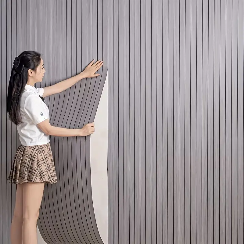 Self-Adhesive Wood Grain Wallpaper Roll, Easy Cut & Apply, Smoke-Proof Texture Surface, Modern Decor for Bedroom Living Room Ceiling TV Wall