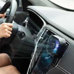 USB Powered Car Fan, 5V 2.5W 3-speed Wind Speed Adjustment Car Fan, Long Press Switch Fan, Suitable for RV, Car Universal Fan, LED Lighting Fan