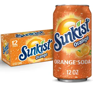 Sunkist Orange Soda Pop, 12 fl oz Cans, 12 Pack – Refreshing Citrus Flavor, Caffeinated Soft Drink, Perfect for Parties & Everyday Enjoyment