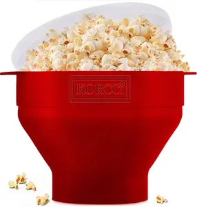 BONISON Original Silicone Microwave Popcorn Popper Bowl, Collapsible Popcorn Maker, No Oil Required, Dishwasher Safe, Reusable & BPA-Free