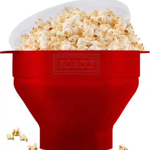 Bonison Microwave Popcorn Popper Silicone Bowl - Collapsible, No-Oil, Healthy, BPA-Free, Dishwasher-Safe Home Appliances Kitchen Popcorn Maker