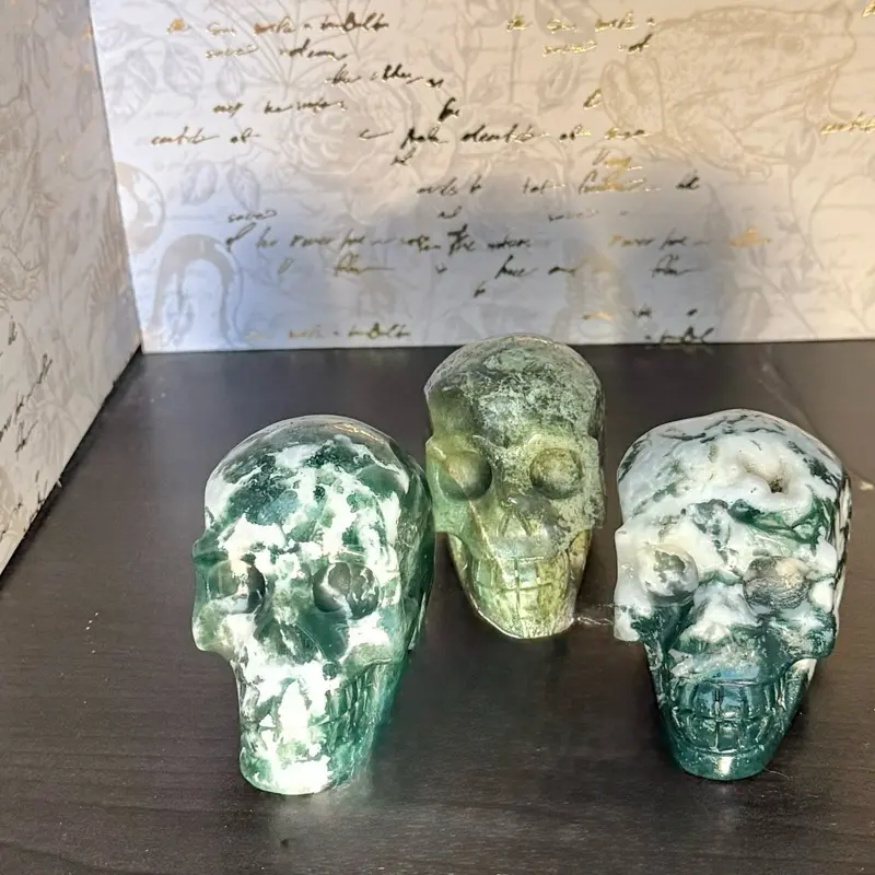Moss agate skull Moss agate skull