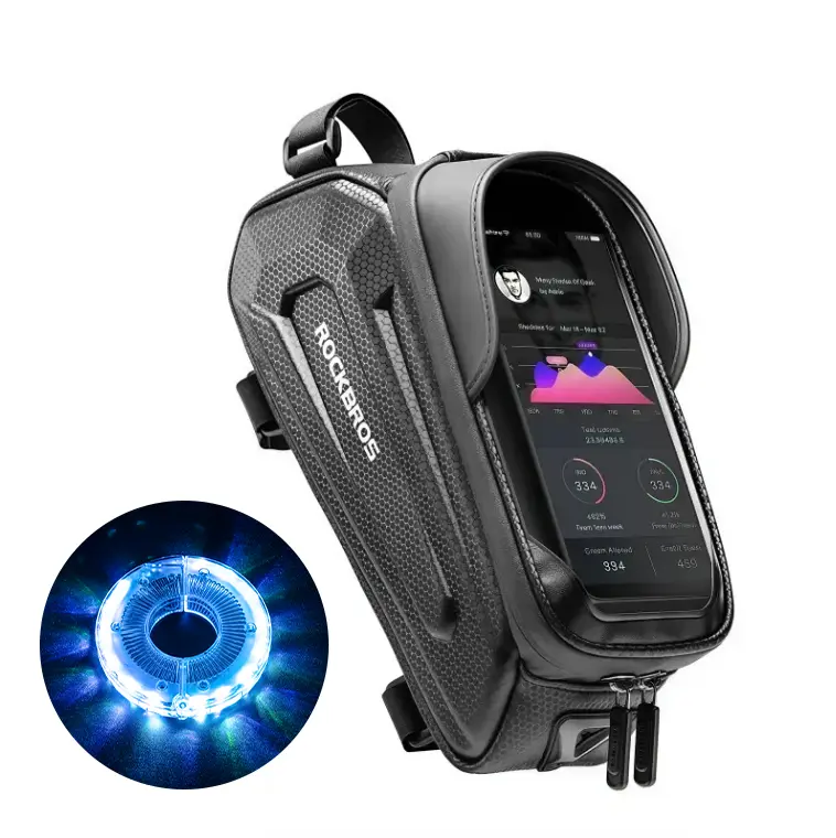 ROCKBROS Bike Essentials Combo Storage Bag, Equipped with Cool Hub Wheel Lights for Cycling Accessories