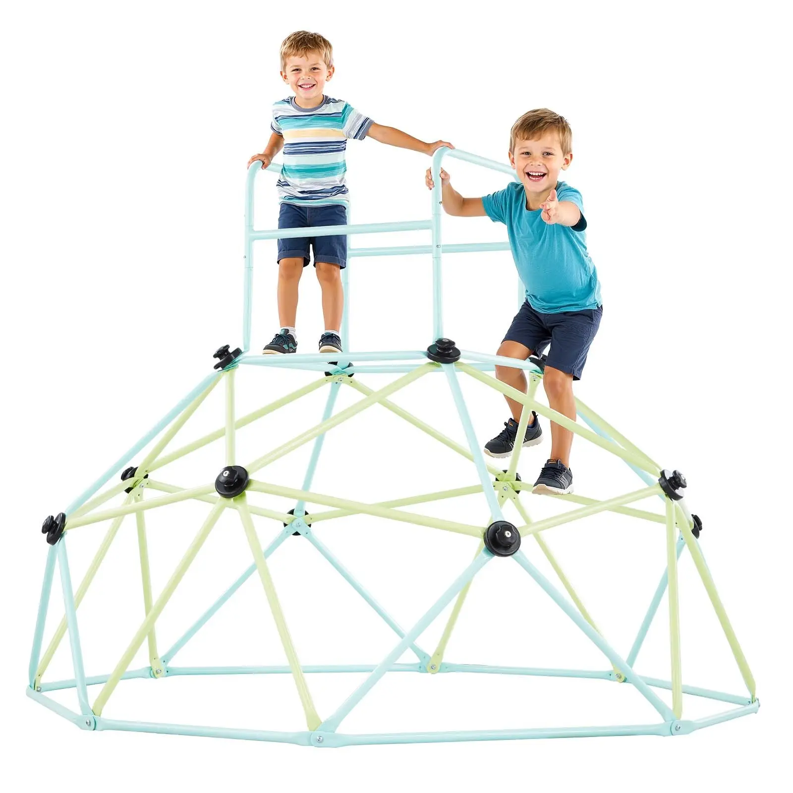 VEVOR 6 ft Geometric Dome Climbing Structure, 72x72x52.6 in Rust & Corrosion Resistant Steel Tubes, Supports Up to 600 lbs, Safety-Certified Indoor/Outdoor Backyard Play Equipment with Gloves+Wrench for 3-10 Yrs Kids, Easy Assembly, Teamwork