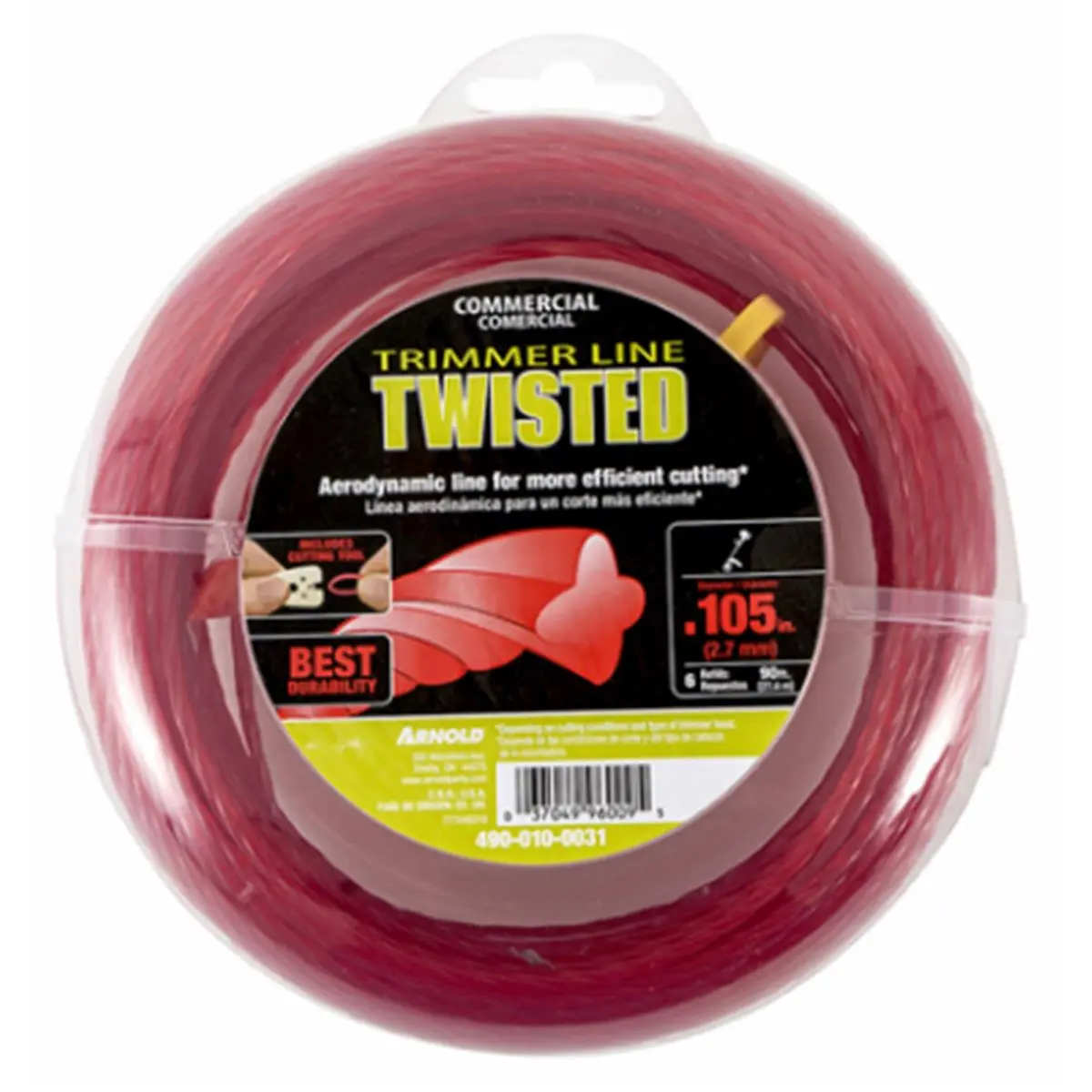Arnold 245862 90 ft. x 0.10 in. Twisted Trimmer Line, Red