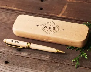 Custom Wood Pen Set, Wood Engraved Pen Holder, Personalized Gift for Dad