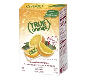 TRUE ORANGE Water Enhancer (32 Packets) - Zero Calorie Water Flavoring for Beverages - Fruit