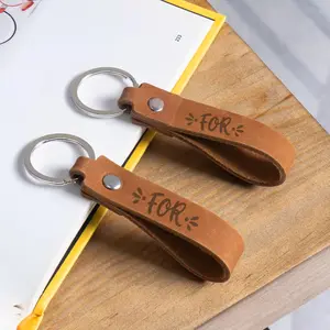 rown Genuine Leather Slim Keychain