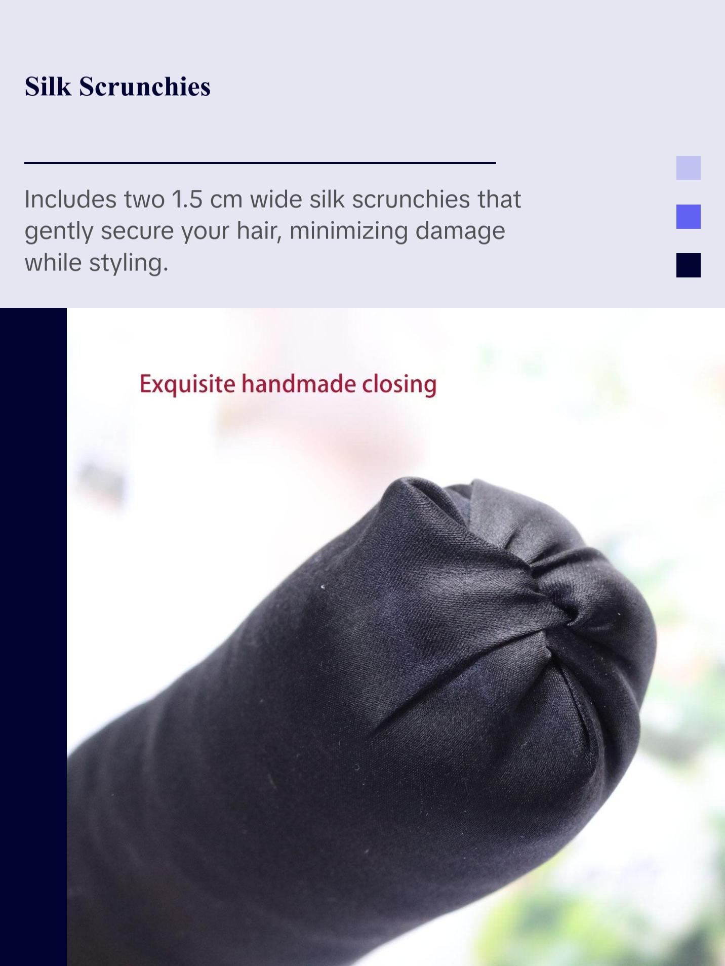 100% Mulberry Silk Heatless Curling Headband and Scrunchie Set