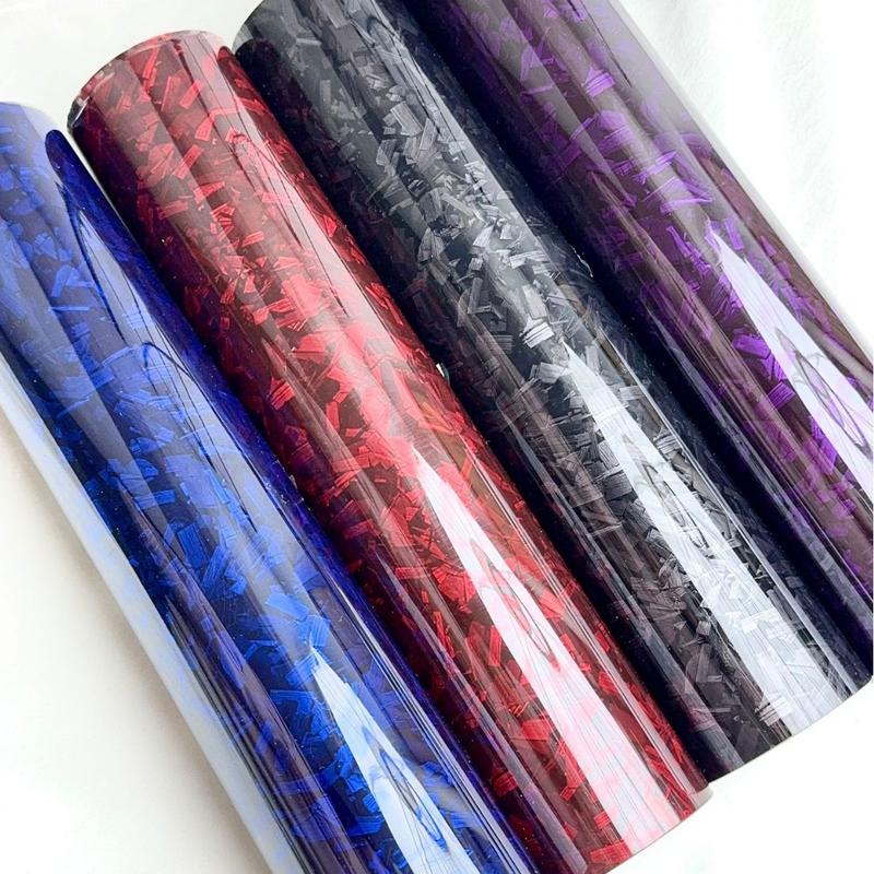 12" x 60" Gloss Forged Carbon Fiber Car Wrap Vinyl Bubble Free Air Release Adhesive Car Wrap Film Roll  DIY Decals ( 1 FT x 5 FT)
