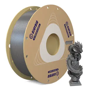 3D Printer Metal PLA Filament 1.75mm, Powerful Metallic PLA+, 500mm/s High Speed PLA Plus, Dimensional Accuracy +/- 0.02mm, Tough & High Rigidity Printing Filament, 1kg Titanium Gray