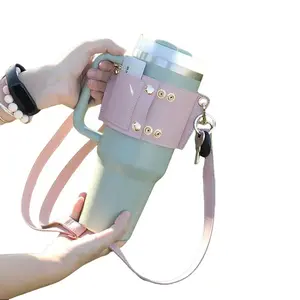 20oz 30oz 40oz Tumbler Holder with Strap – Water Bottle Carrier Bag with Pocket & Key Ring