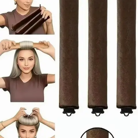 3Pcs Hair Rollers Set, Satin Heatless Curling Set - Hair Rollers, Headband Hair Curlers & Hot Rollers, Heat Free Curls, To Sleep In, High Resilience Rubber Filling, Softer Durable ,Hair Styling Tools