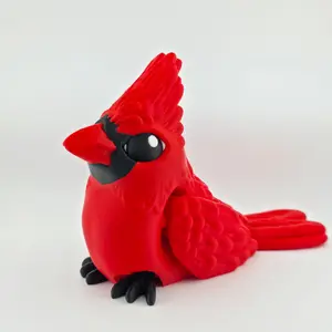 Cardinal | Articulated Red Bird Figurine | 3D Printed Collectible