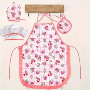 4-piece/set cooking and baking set, small chef role-playing costume, apron, chef hat, Christmas gift, birthday gift