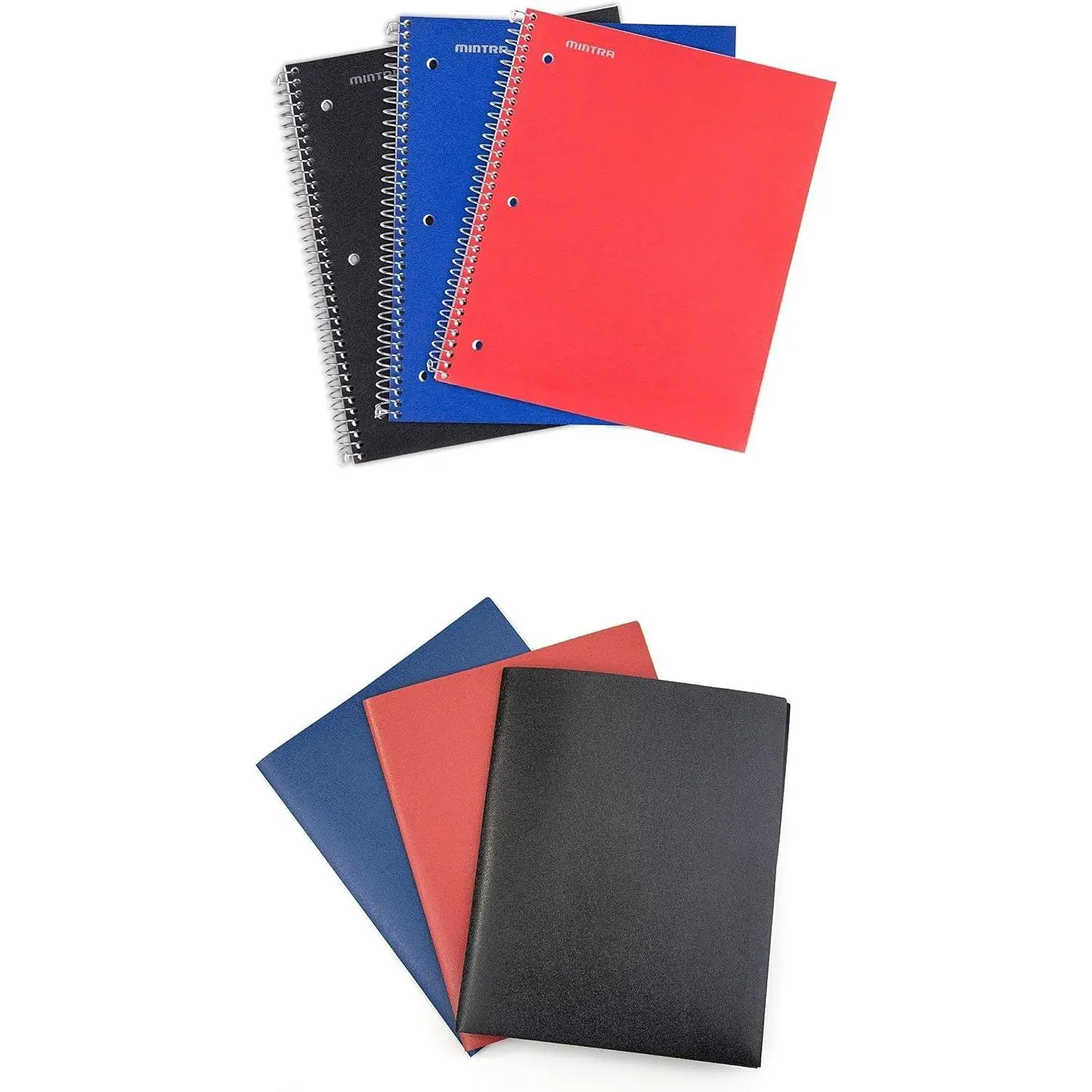 Mintra Office Spiral Notebooks with Matching Pocket Folders