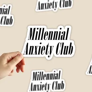 Millennial Anxiety Club Sticker Funny Meme Stickers Waterproof