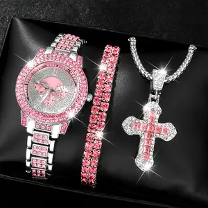 3pcs Women'S Quartz Watch Set - Stainless Steel Minimalist Watches With Crystal Markers, Japanese Movement, Mother'S Day Birthday Christmas Gifts