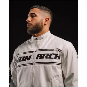 Leather White Racer Boxy Jacket