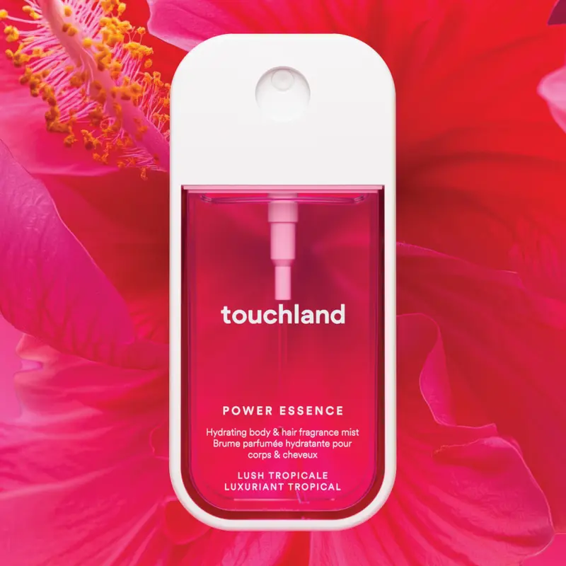 Touchland Lush Tropicale Power Essence Body & Hair Fragrance Mist, Skincare-Infused Fragrance, Layerable Scents