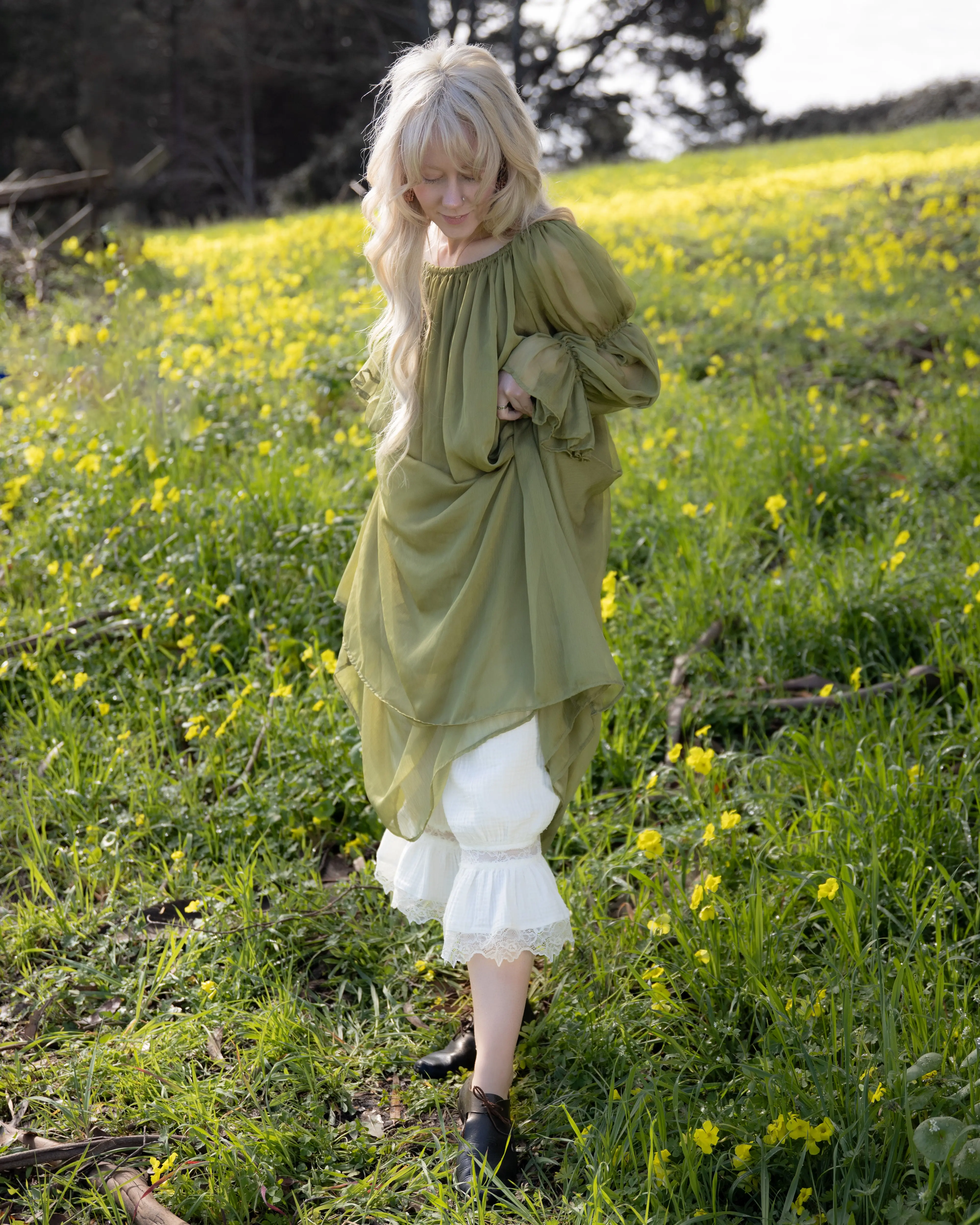 Sage Chiffon Chemise