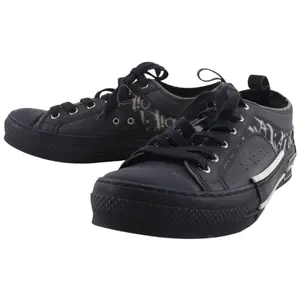 Pre-owned Dior Nylon Small Leather Goods Christian Oblique Canvas Rubber Sneakers