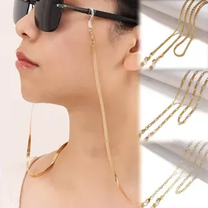 10 Pieces Eyeglass Chains String Holders for Women Men Gold Link Necklace Around Neck Glasses Mask Chain Lanyard Eyewear Retainer Accessory Chain