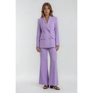 Dee Blazer Pants Set in Purple