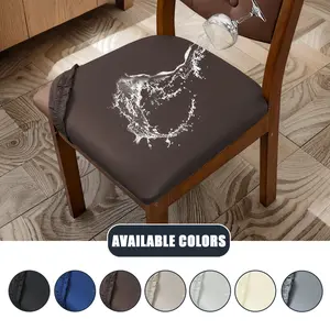 4/6pcs Waterproof PU Dining Chair Slipcovers, Removable Upholstered Chair Cushion Cover For Dining Room, Kitchen, Hotel, Home Decor
