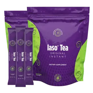 IASO Instant Tea  Gentle Cleanse & Craving Control - Gut Health & Bloat Support , Iaso Instant Regular Cleansing Tea 25 Sachets Herbal Cleansing Tea for On-the-Go Use, Beverage