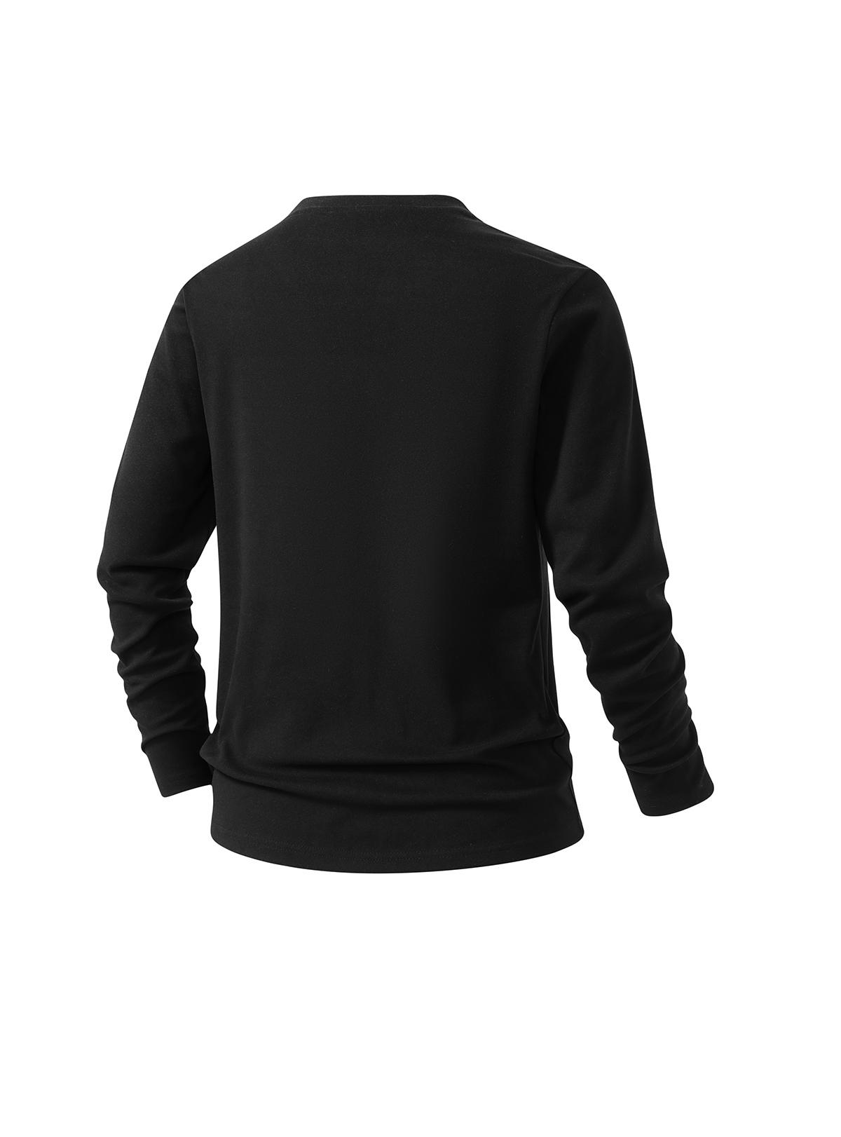 2-pack: men’s long-sleeve T-shirt, men’s terry crewneck long-sleeve T-shirt.Basic loose, stretchy, versatile base layer top—simple solid color for all seasons; suitable for everyday casual wear, students, commuting, and home.