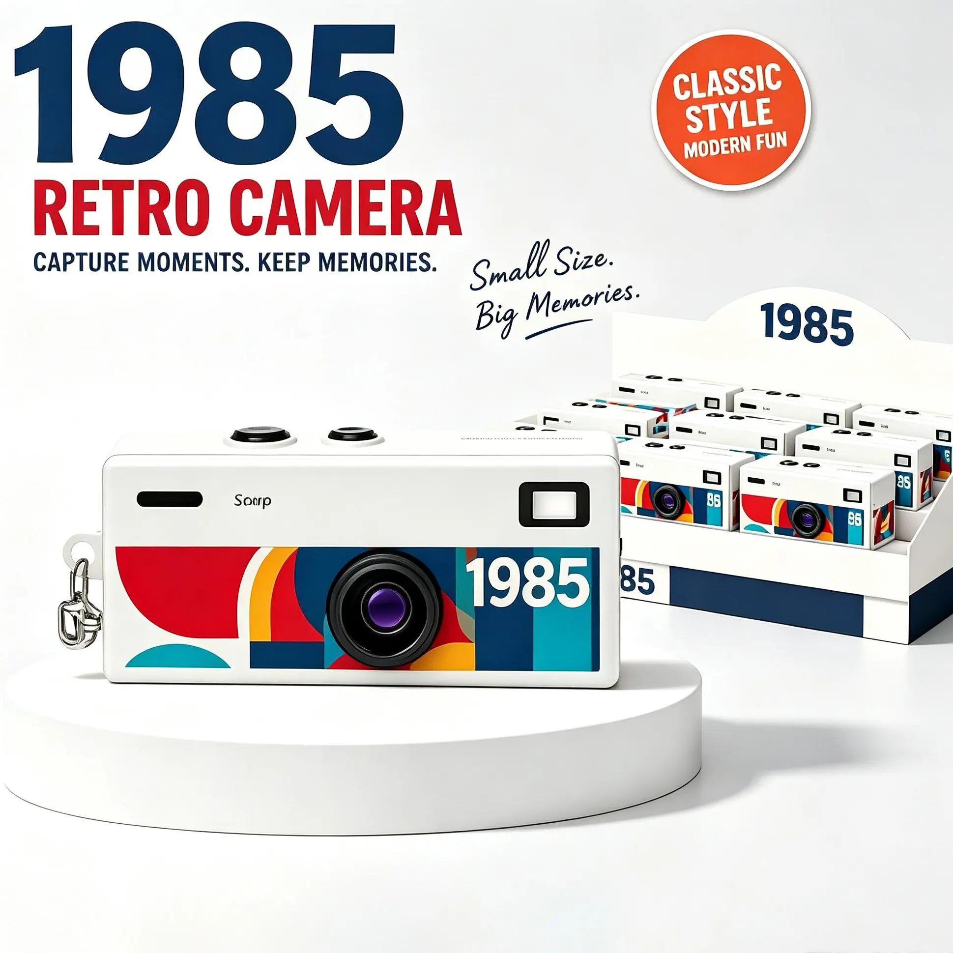Compact, thumb-sized keychain cameras; wearable cameras; portable digital cameras ideal for students and outdoor activities; retro-style video cameras perfect for travel, concerts, family outings, and parties