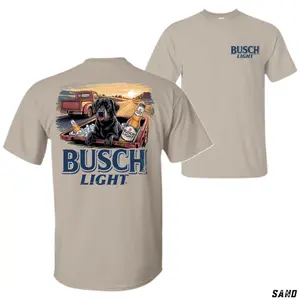 [Sale Up To 30%] Busch Light Dog T-Shirt â€“ Country Pickup Truck Beer Tee, Labrador with Ice Chest Graphic Shirt, Soft Cotton Outdoor Gift for Beer Drinkers & Country Boys.