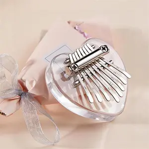 8 Key Kalimba Instrument, 1 Count Mini Musical Keyboard, Thumb Piano, Clear Acrylic Thumb Piano, Handheld Portable Instrument Gift