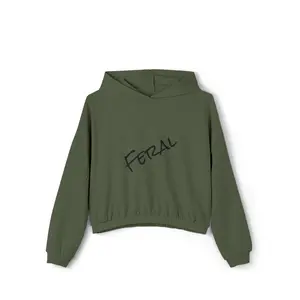 Feral Women's Cinched Bottom Hoodie Casual Cotton Fabric Fashion Womenswear