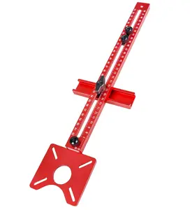 4 in 1 Router Milling Groove Bracket, Aluminum Alloy Router Circle Cutting Jig, Multifunctional Cabinet Hardware Jig Router Circle Cutting Jig for Router Tool(SIZE:400mm+slottin-EdgeMilling)