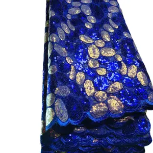 African Sequins Lace Fabric - High Quality 2024 Nigerian Sequins party Lace - 5 Yards - Sewing for Evening Prom Women Dresses
