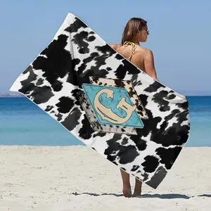1pc Lightweight Sand-Proof Beach Towel, Customizable Letter Patterns, Quick-Dry Microfiber Swim Towel for Adults, Perfect for Camping and Travel, Design Beach Towel