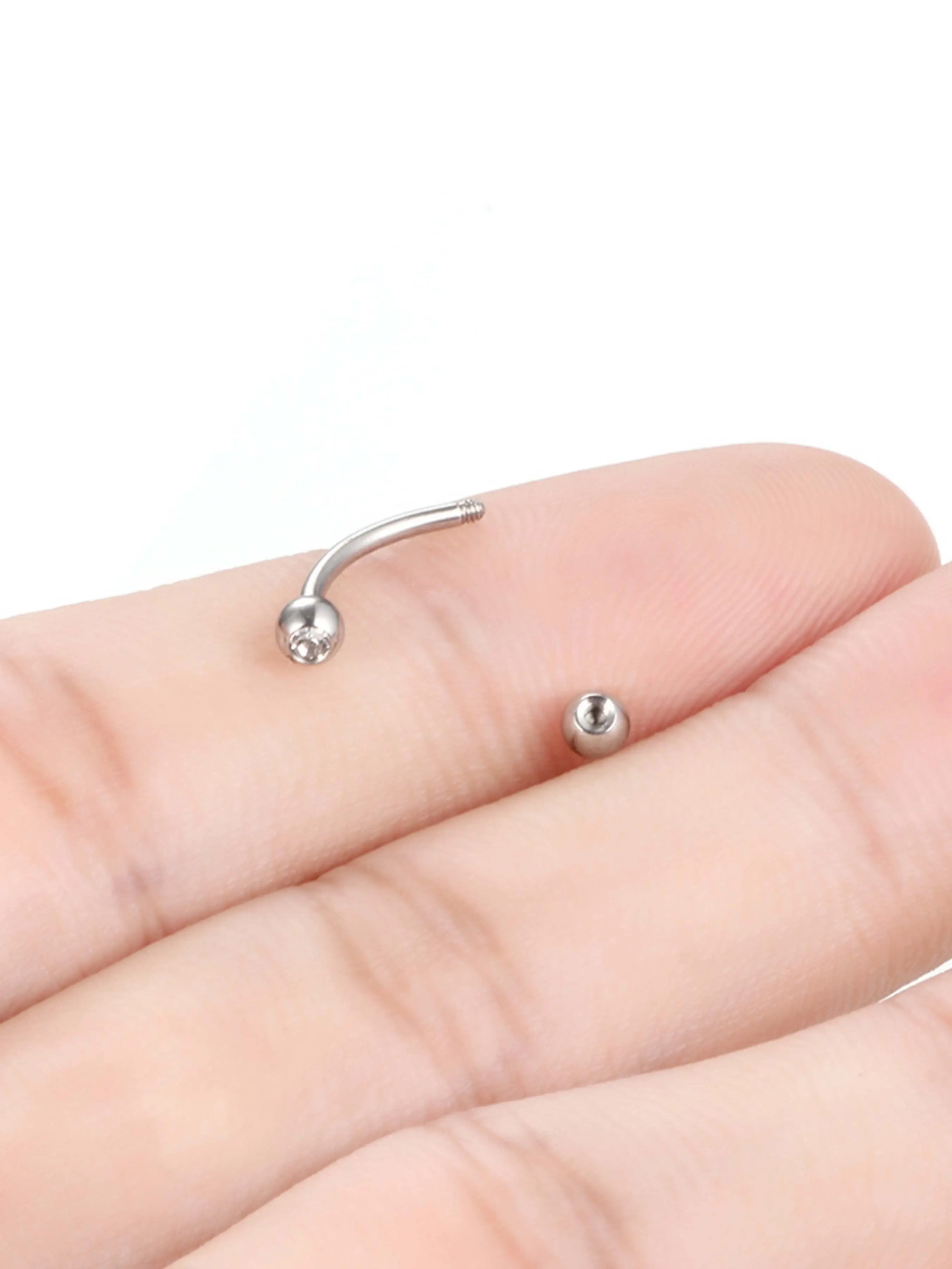 1PC Steel Eyebrow Cartilage Helix Daith Rook Earring Piercing Eyebrow Banana Curved Barbell Labret Lip Stud Women Jewelry Vertical Labret Jewelry Body Jewelry
