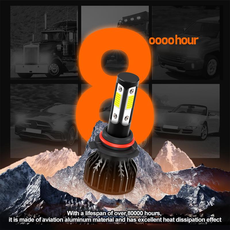 4pcs/6pcs LED Car Bulbs Combo Kit LED Headlight+Fog Light 9005/HB3 H11 Super Bright COB Chip 6500K cool white plug & Play Canbus No Error, Easy Install