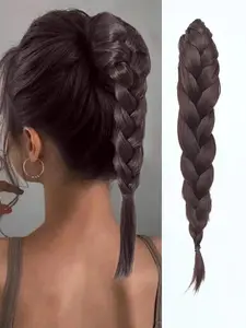 KAIRIYA Handmade Braided Ponytail Clip-On - Woven Synthetic Hair Extension for Women, Quick Styling for Holiday Parties & Daily Elegance Made Simple, Synthetic Fiber Braids