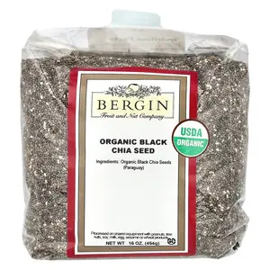 Bergin Fruit and Nut Company Organic Black Chia Seed, 16 oz (454 g)