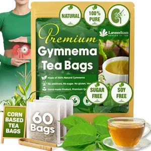 Premium 60 Gymnema Leaf Tea Bags, 100% Natural & Pure from Gymnema Leaves. Gymnema Tea Bags for Diabetics - COLD-DRIED for Maximum Freshness and Nutrient Retention. No Sugar, Vegan.