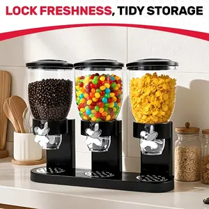 / Desktop Grain Dispenser, 2-Liter Kitchen Container, Snack Box for Oatmeal, Nuts, Granola, Candy, Rice, Dog Food, Bird Food